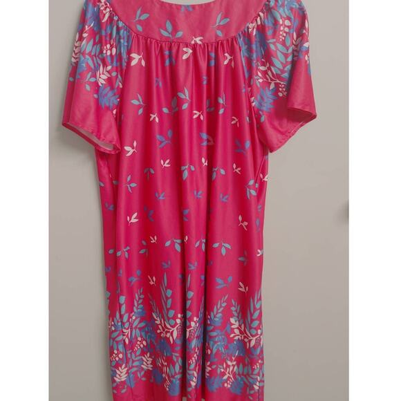 Anthony Richards House Lounge Dress Pink Blue Floral MuMu Large - Picture 4 of 5